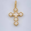 Dije Cruz Trebol Punteado 2.6gr / 3.2cm-Oro Amarillo 18K %