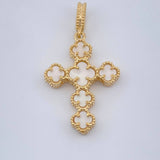 Dije Cruz Trebol Punteado 2.6gr / 3.2cm-Oro Amarillo 18K %