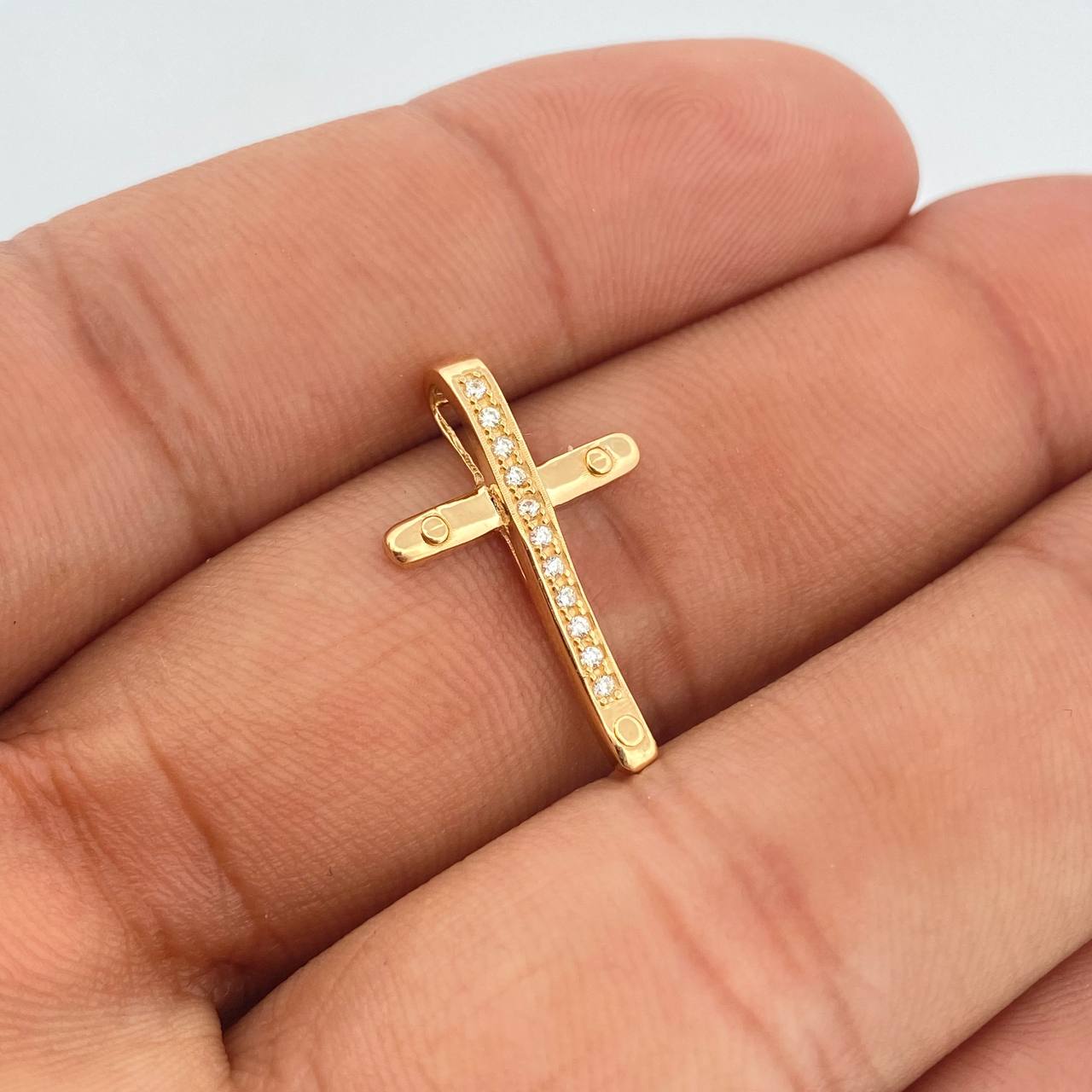 Dije Cruz Clavo 1.35gr / 1.4cm-Oro Amarillo 18K +