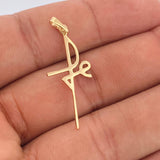 Dije Cruz Fe 0.95gr / 3.9cm-Oro Amarillo 18K +