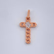 Dije Cruz Cubana 0.85gr / 2.1cm-Dos Oros Blanco Rosa 18K +