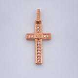 Dije Cruz Tornillo 1.1gr / 1.3cm-Oro Rosa 18K +