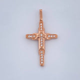 Dije Cruz Capas 1.15gr / 2.7cm-Oro Rosa 18K +