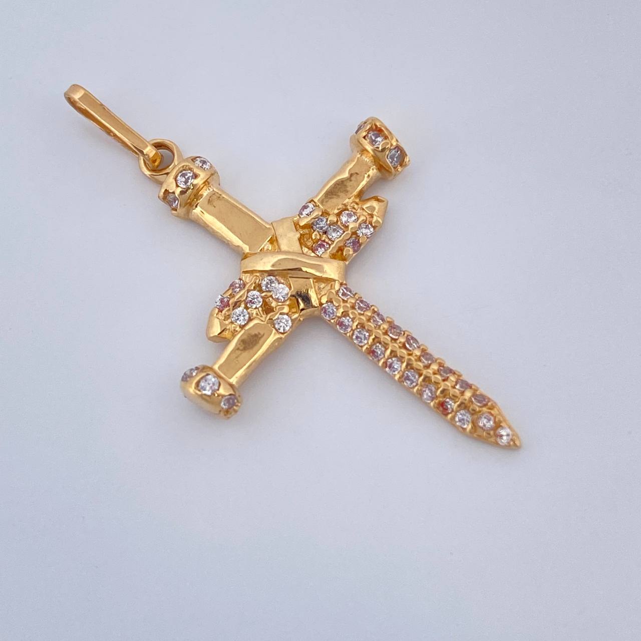 Dije Cruz Clavo 2.15gr / 3.4cm-Oro Amarillo 18K +