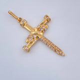 Dije Cruz Clavo 2.15gr / 3.4cm-Oro Amarillo 18K +