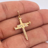 Dije Cruz Clavo 2.15gr / 3.4cm-Oro Amarillo 18K +