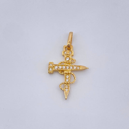 Dije Cruz Clavo 0.9gr / 2.5cm-Oro Amarillo 18K +