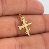 Dije Cruz Clavo 0.9gr / 2.5cm-Oro Amarillo 18K +