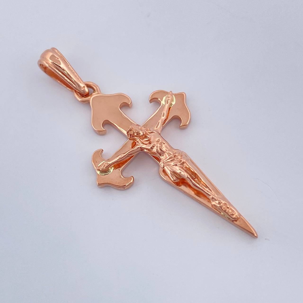 Dije Cruz Cristo 2.5gr / 3.9cm-Oro Rosa 18K +