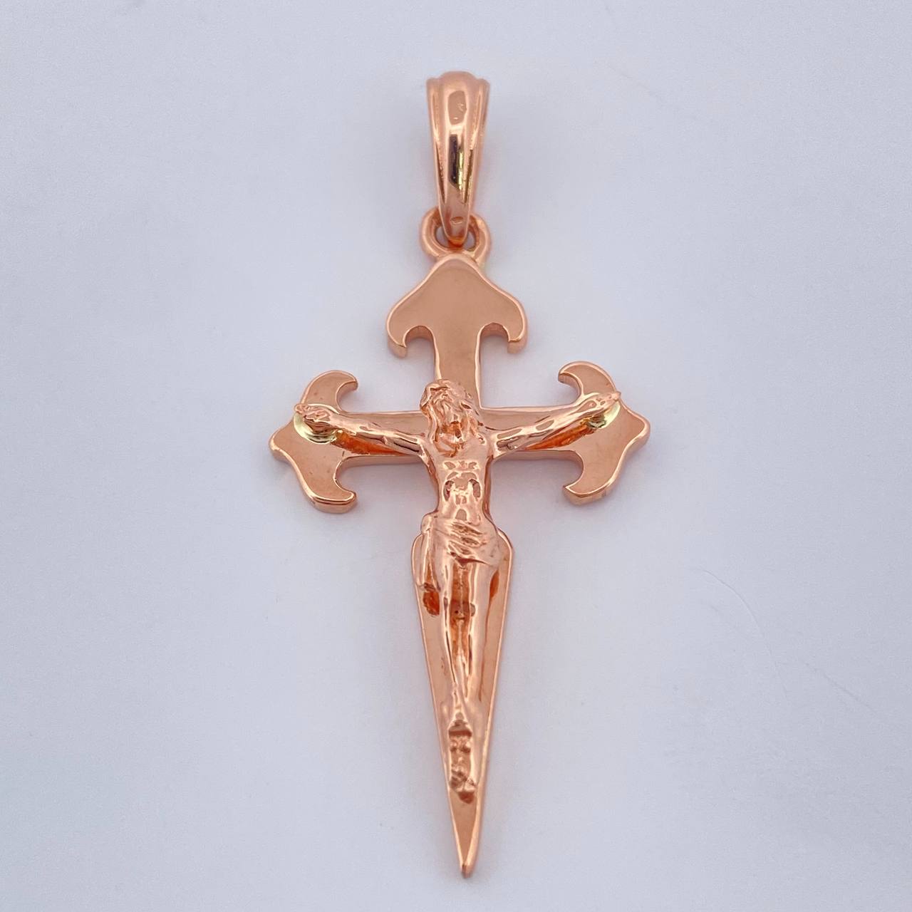 Dije Cruz Cristo 2.5gr / 3.9cm-Oro Rosa 18K +