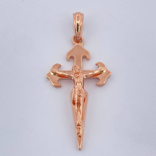 Dije Cruz Cristo 2.5gr / 3.9cm-Oro Rosa 18K +
