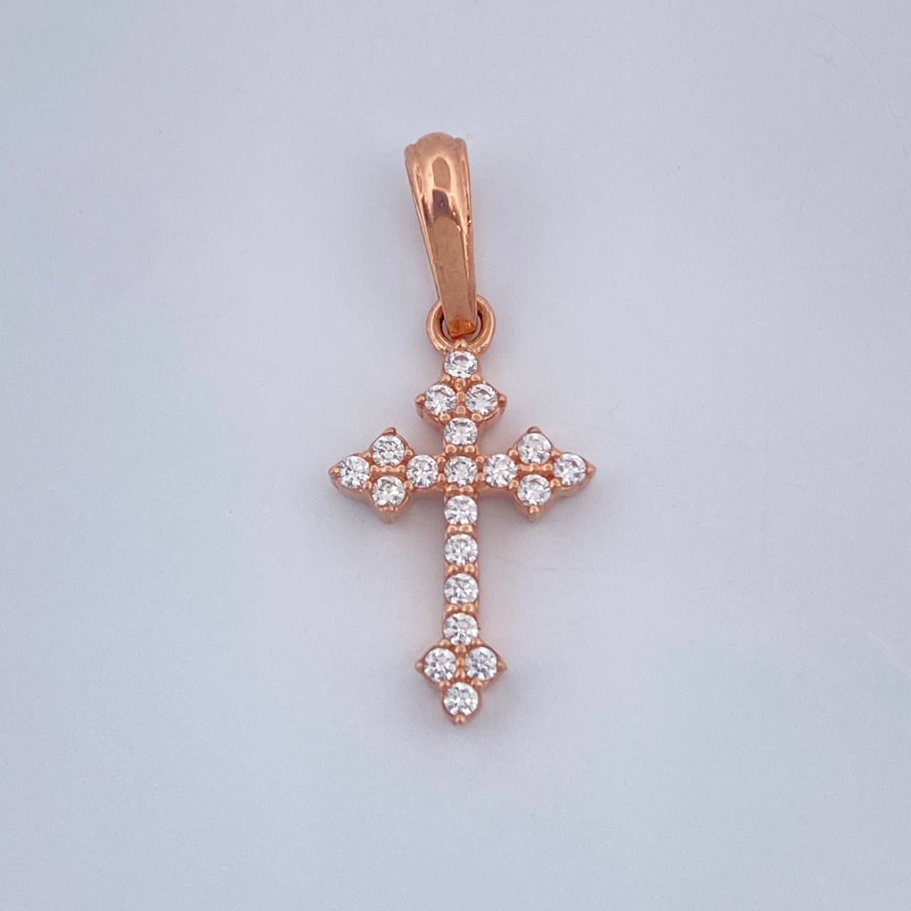 Dije Cruz Gotica 1gr / 1.3cm-Oro Rosa 18K +