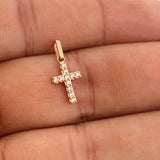 Dije Cruz Punteado 0.6gr / 1.8cm-Oro Rosa 18K +