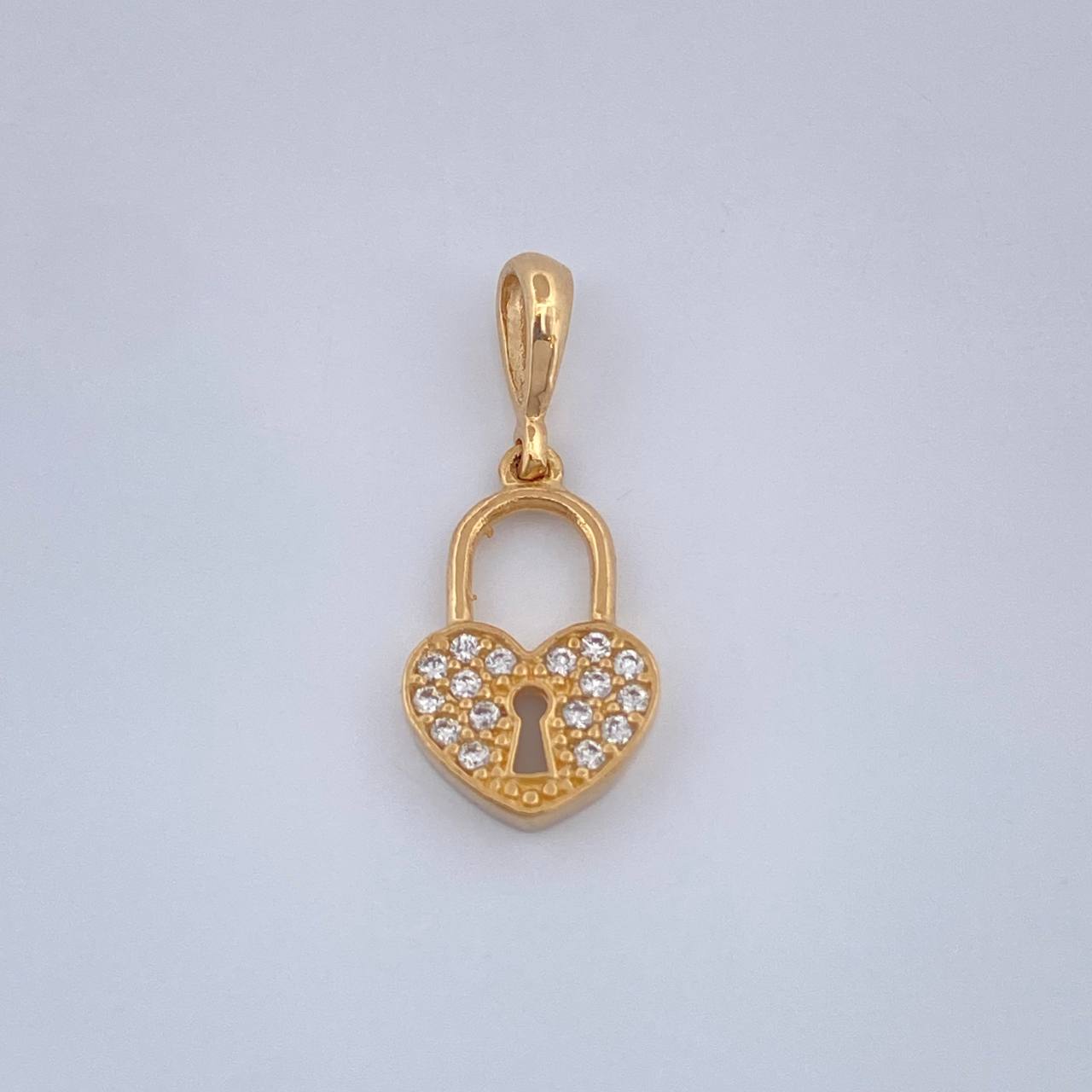 Dije Corazon Candado 0.85gr / 1.9cm-Oro Amarillo 18K %