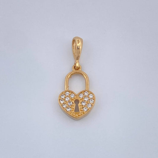 Dije Corazon Candado 0.85gr / 1.9cm-Oro Amarillo 18K %