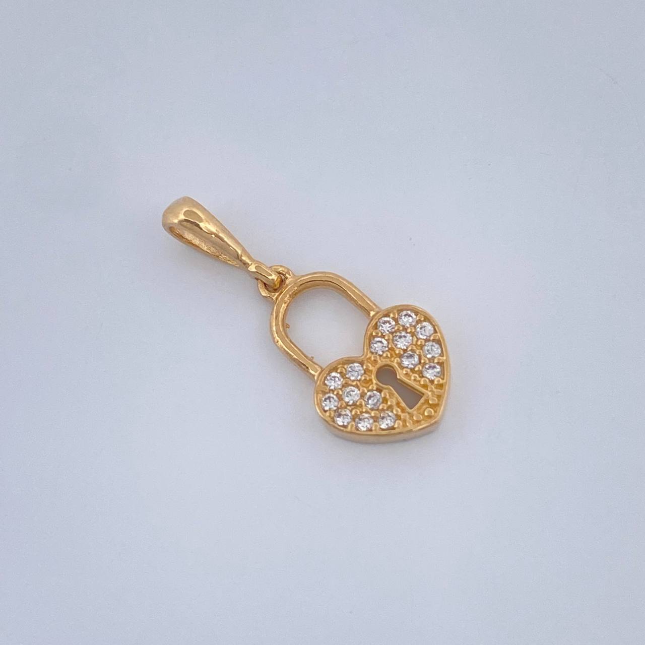 Dije Corazon Candado 0.85gr / 1.9cm-Oro Amarillo 18K %