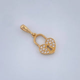 Dije Corazon Candado 0.85gr / 1.9cm-Oro Amarillo 18K %