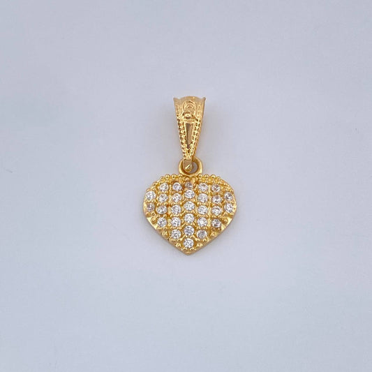 Dije Corazon Tupido 0.6gr / 1.7cm-Oro Amarillo 18K %