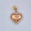 Dije Corazon 2.05gr / 2.5cm-Dos Oros Blanco Rosa 18K +
