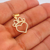 Dije Silueta Corazon Corona 1.8gr / 3cm-Oro Amarillo 18K +