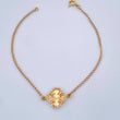 Pulso Trebol Aro Seguido 2.45gr / 18.8cm-2.35mm Oro Amarillo 18K %