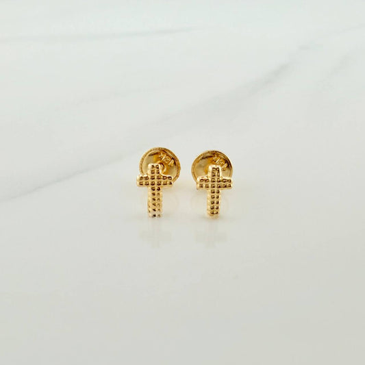 Topos Cruz Relieve 0.45gr / 7.8mm Oro Amarillo 18K *