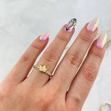 Anillo Corona 1.8gr / T7 / Circones Blancos Dos Oros Amarillo Blanco ©