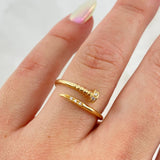 Anillo Clavo 1.9gr / T7 3/4 / Circones Blancos Oro Amarillo ©