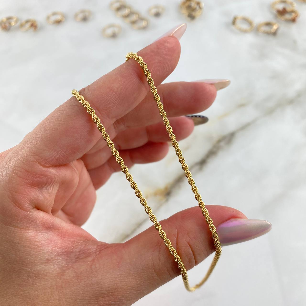 Cadena Lazo 2.9gr / 50cm / 2.2mm Oro Amarillo +3