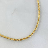 Cadena Lazo 3.65gr / 60cm / 2.1mm Oro Amarillo +3