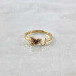Anillo I love 1.7gr / T6 1/4 / circones Rojos-Azules Oro Amarillo