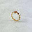 Anillo Cruz 3.1gr / T8 1/2 / Circones Blancos-Fucsias Oro Amarillo