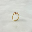 Anillo Rosas 2.4gr / T6 / Circones Rojos Oro Amarillo