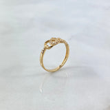 Anillo Infinito Corazón 2.05gr / T6 1/2 / Circones Blancos Oro Amarillo