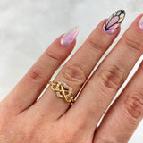 Anillo Infinito Corazón 2.05gr / T6 1/2 / Circones Blancos Oro Amarillo