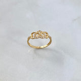 Anillo Infinito Corazón 2.05gr / T6 1/2 / Circones Blancos Oro Amarillo