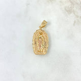 Dije Virgen de Guadalupe 5.35gr / 3.6cm / Circones Blancos-Verdes-Fucsias Oro Amarillo *