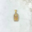 Dije Virgen de Guadalupe 3.75gr / 3.3cm / Circones Blancos-Azules-Fucsias Oro Amarillo *