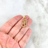 Dije Fé 2.6gr / 2.8cm / Circones Blancos Oro Amarillo *