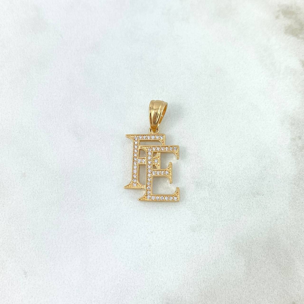 Dije Fé 2.6gr / 2.8cm / Circones Blancos Oro Amarillo *