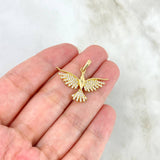 Dije Colibrí 2.65gr / 2.4cm / Circones Blancos Oro Amarillo *