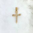 Dije Cruz Clavo 3.6gr / 3.8cm / Circones Blancos Oro Amarillo *