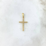 Dije Cruz 1.2gr / 3cm / Circones Blancos Oro Amarillo *