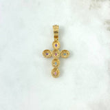 Dije Cruz Tupida 5gr / 4.5cm / Circones de Colores Oro Amarillo *
