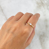 Anillo Solitario Triple 1.75gr / T8 / Circones Blancos Oro Amarillo *