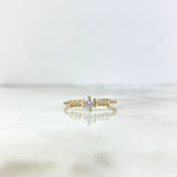 Anillo Solitario Triple 1.75gr / T8 / Circones Blancos Oro Amarillo *