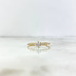 Anillo Solitario Triple 1.75gr / T6 1/4 / Circones Blancos Oro Amarillo ©
