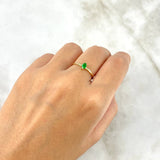 Anillo Solitario 1.05gr / T6 / Circones Verdes Oro Amarillo *