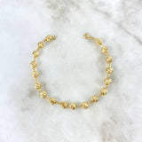 Pulso Tipo Militar 6.3gr / 18.5cm / 6mm Bolas Diamantadas Oro Amarillo (Oferta)