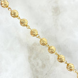 Pulso Tipo Militar 6.3gr / 18.5cm / 6mm Bolas Diamantadas Oro Amarillo (Oferta)